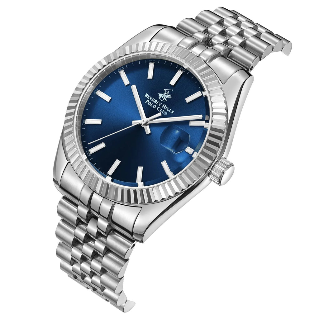 Beverly Hills Polo Club – Silver Blue Dial Date Watch